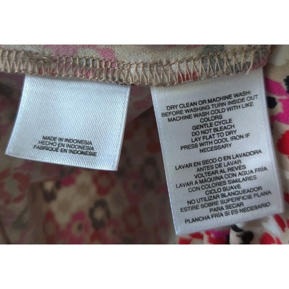 Anne Klein Women's Pleated Front Sleeveless Top Geometric Design Pink/Black Sz L - Picture 4 of 5